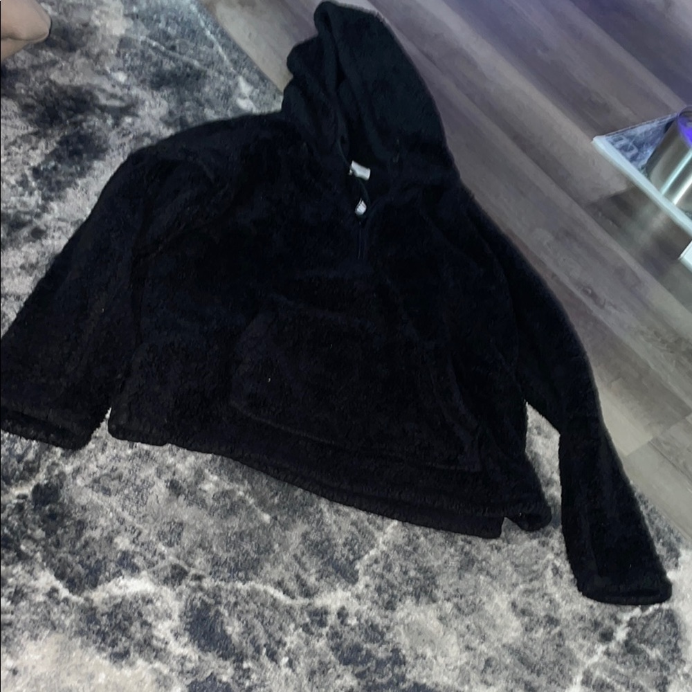 Cozy Black Fleece Hoodie